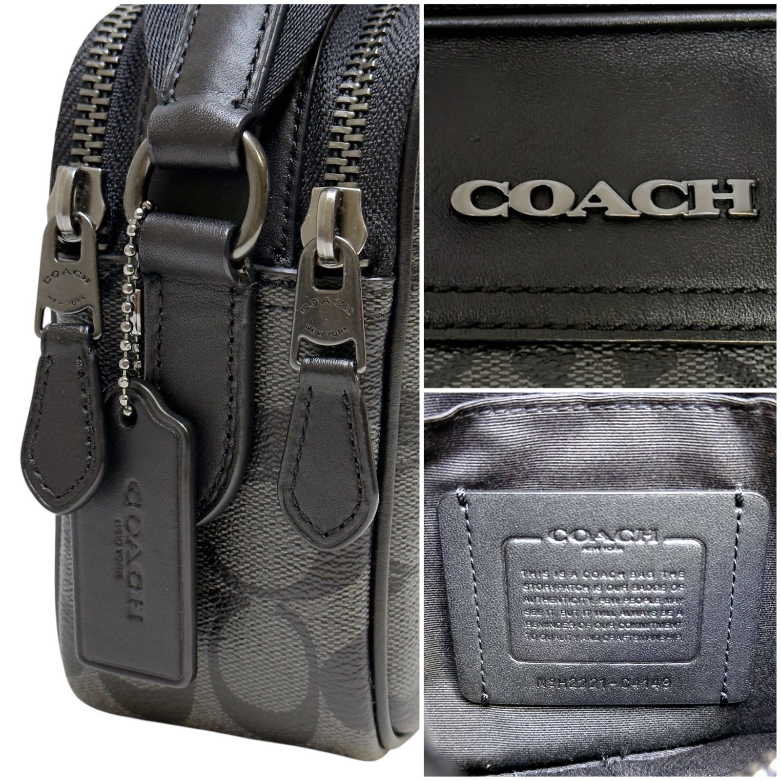 COACH コーチ グラハム シグネチャー ダブルファスナー ショルダー 