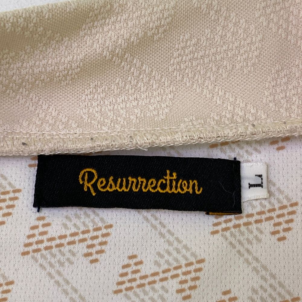 サイズ：L RESURRECTION レザレクション モックネック半袖Tシャツ 総柄