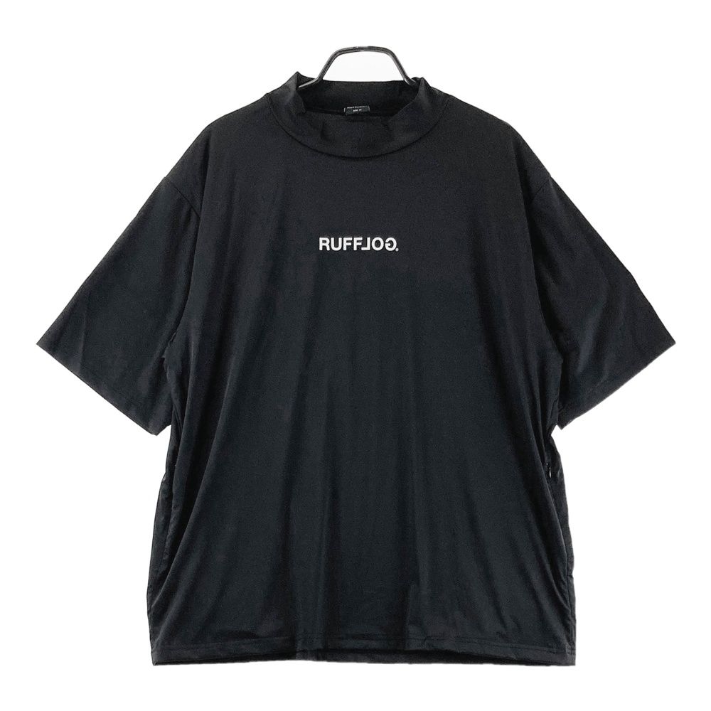 サイズ：XL RUFFLOG ラフロッグ モックネック 半袖Tシャツ ブラック系