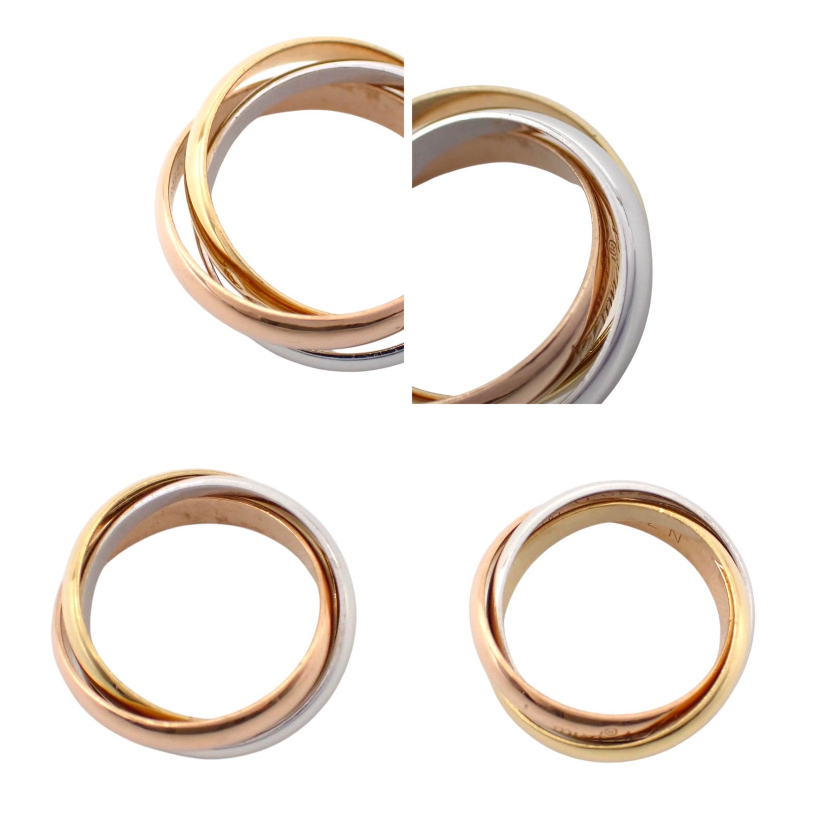 新品仕上げ済 Cartier カルティエ 50 トリニティ リング 750 K18 MM 