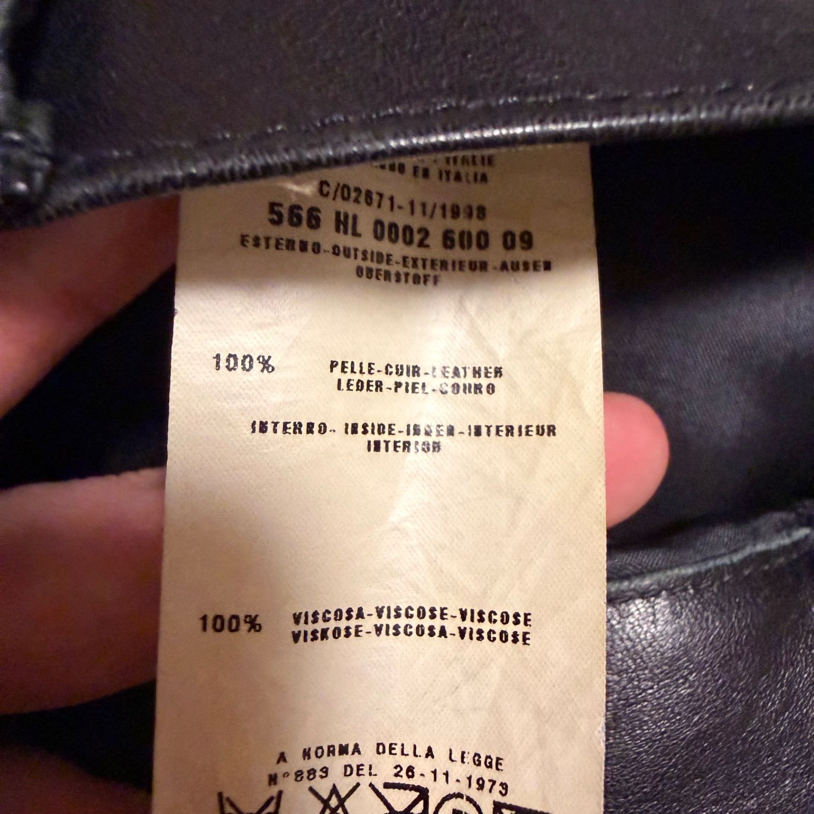 本人期】HELMUT LANG ヘルムートラング 1998 レザーパンツ ブラック