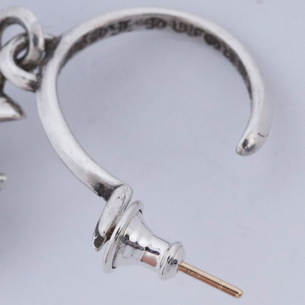 CHROME HEARTS タイニーCHクロス フープイヤリング ピアス シルバー
