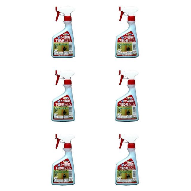 アサヒペン カベ塗料用下塗り剤 ４８０ＭＬ ハンドスプレー式【壁紙の上からそのまま塗れる】 6缶セット