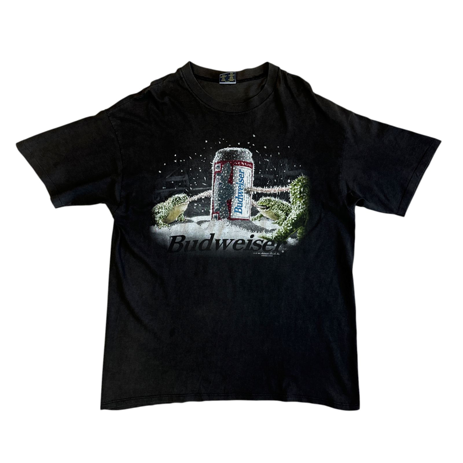 90s Budweiser Frosted Can Frogs 企業 プロモ Tシャツ XLサイズ ボロ