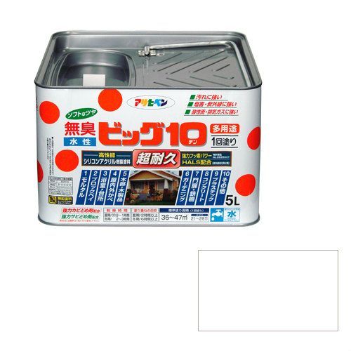 アサヒペン水性ビッグ１０多用途５Ｌ２１６白