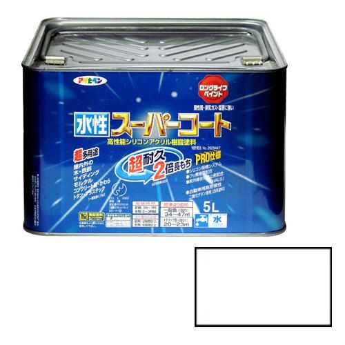 アサヒペン水性スーパーコート５Ｌツヤ消し白