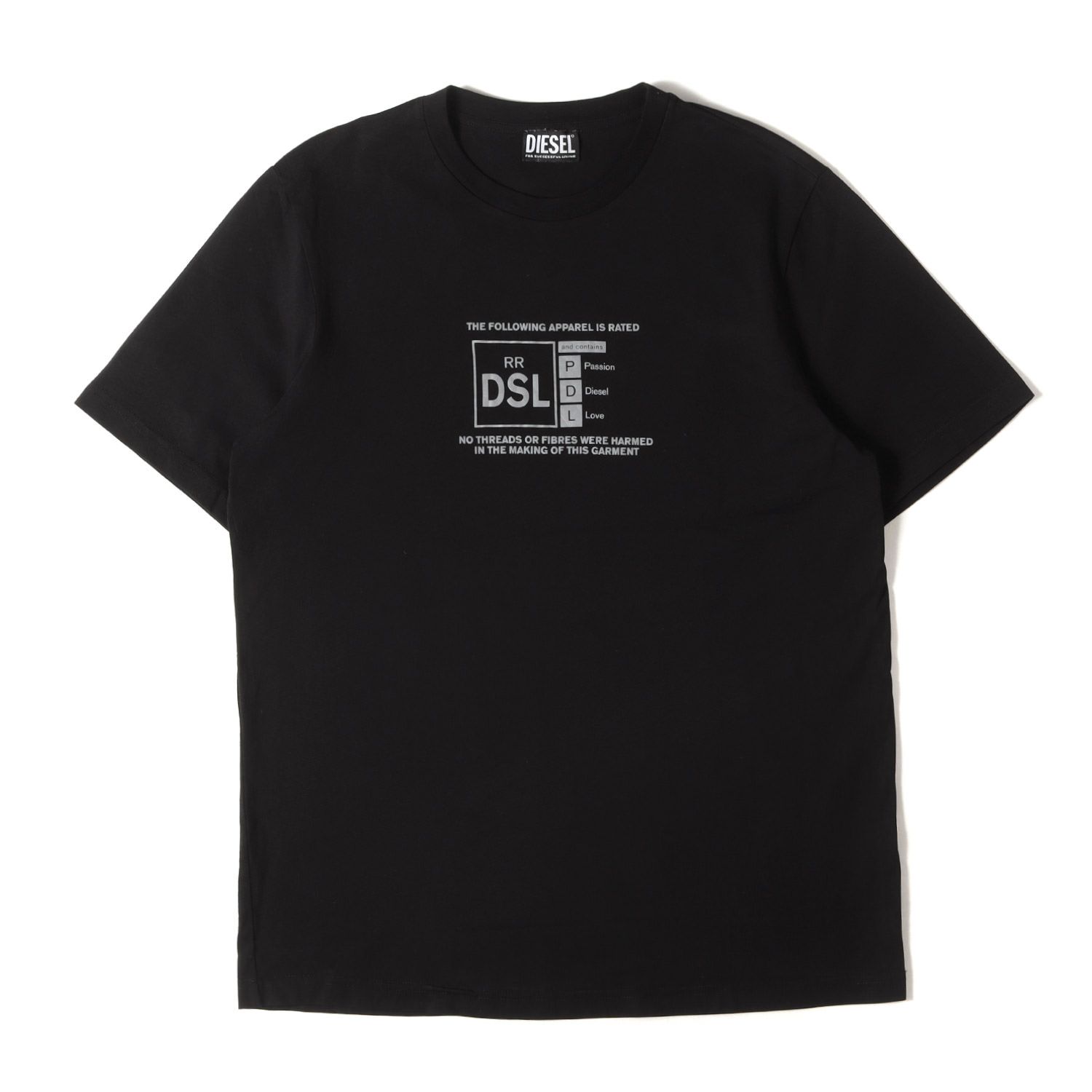 美品】DIESEL ディーゼル Tシャツ ブラック 黒 サイズ:L 