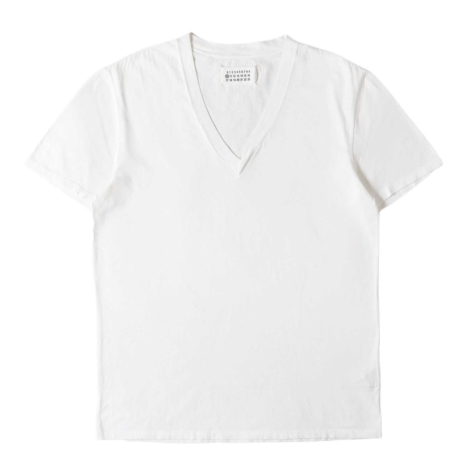 Maison Martin Margiela 白タグ VネックTシャツ ここのえ 美品】Maison Martin Margiela メゾンマルタンマルジェラ Tシャツ