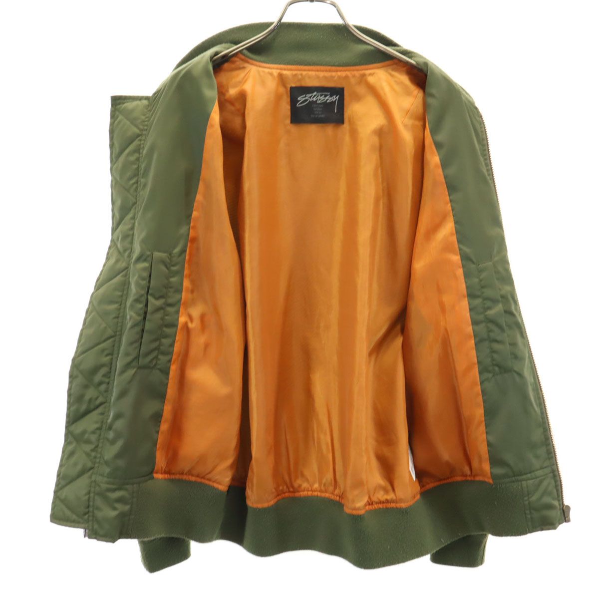STUSSY ステューシー MA-1 フライトジャケット M カーキ メンズ 古着 