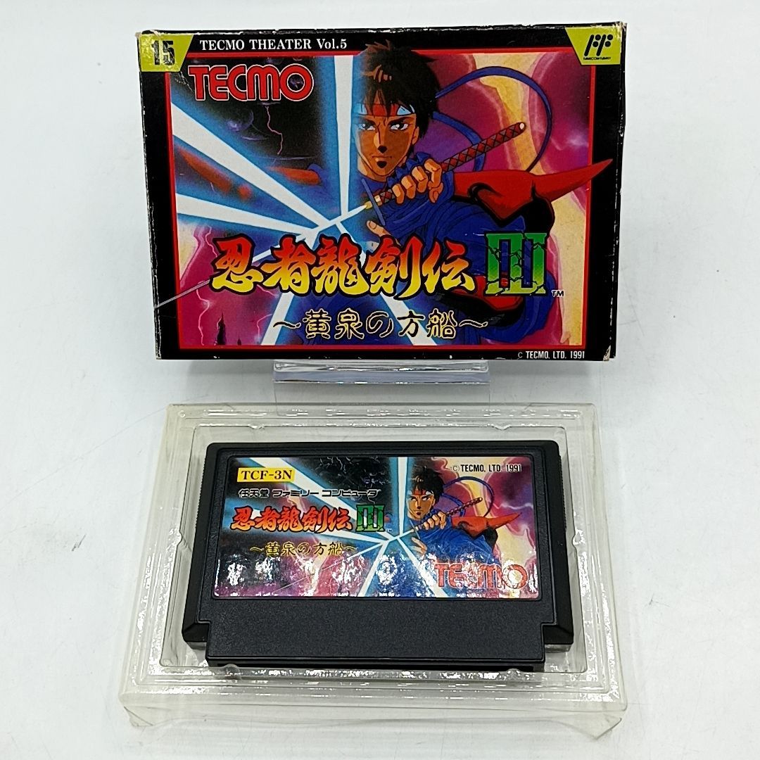ナチュコン、ファミコンセット FCソフト】「忍者龍剣伝3」 外箱付き 動作品 ファミコン ファミリー