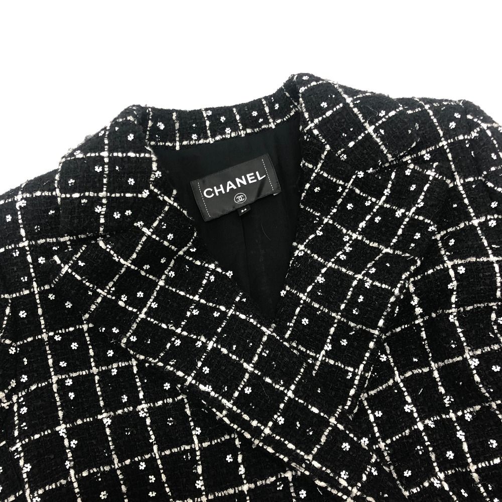 CHANEL シャネル ジャケット カメリアボタン P75797 ツイード ブラック