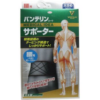 バンテリンサポーター 腰用 大きめ Ｌサイズ ブラック １枚入 4987067452309