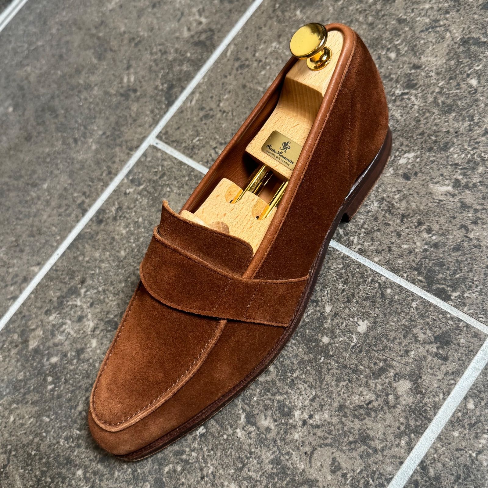 美品】ジョージクレバリー スエード ローファー 48522 茶 UK7 E - メルカリ