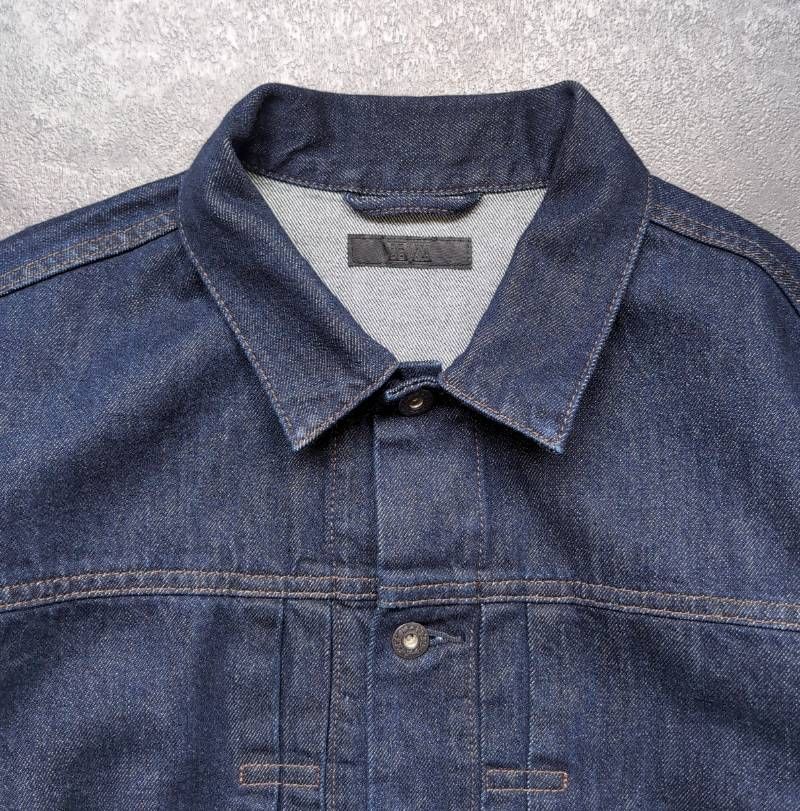 UNIQLO 1st Type WW2 Model Denim Trucker Jacket Mens L Dark Navy