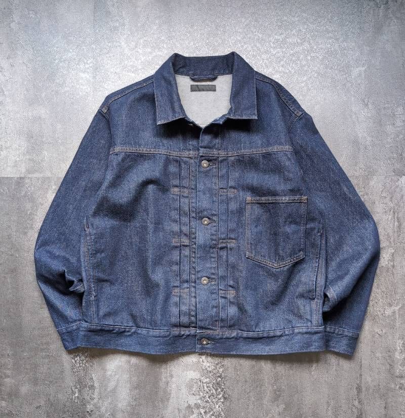 美品　濃紺　Trucker JACKET 1st 大戦モデル デニムジャケット UNIQLO 1st Type WW2 Model Denim Trucker Jacket Mens L Dark Navy