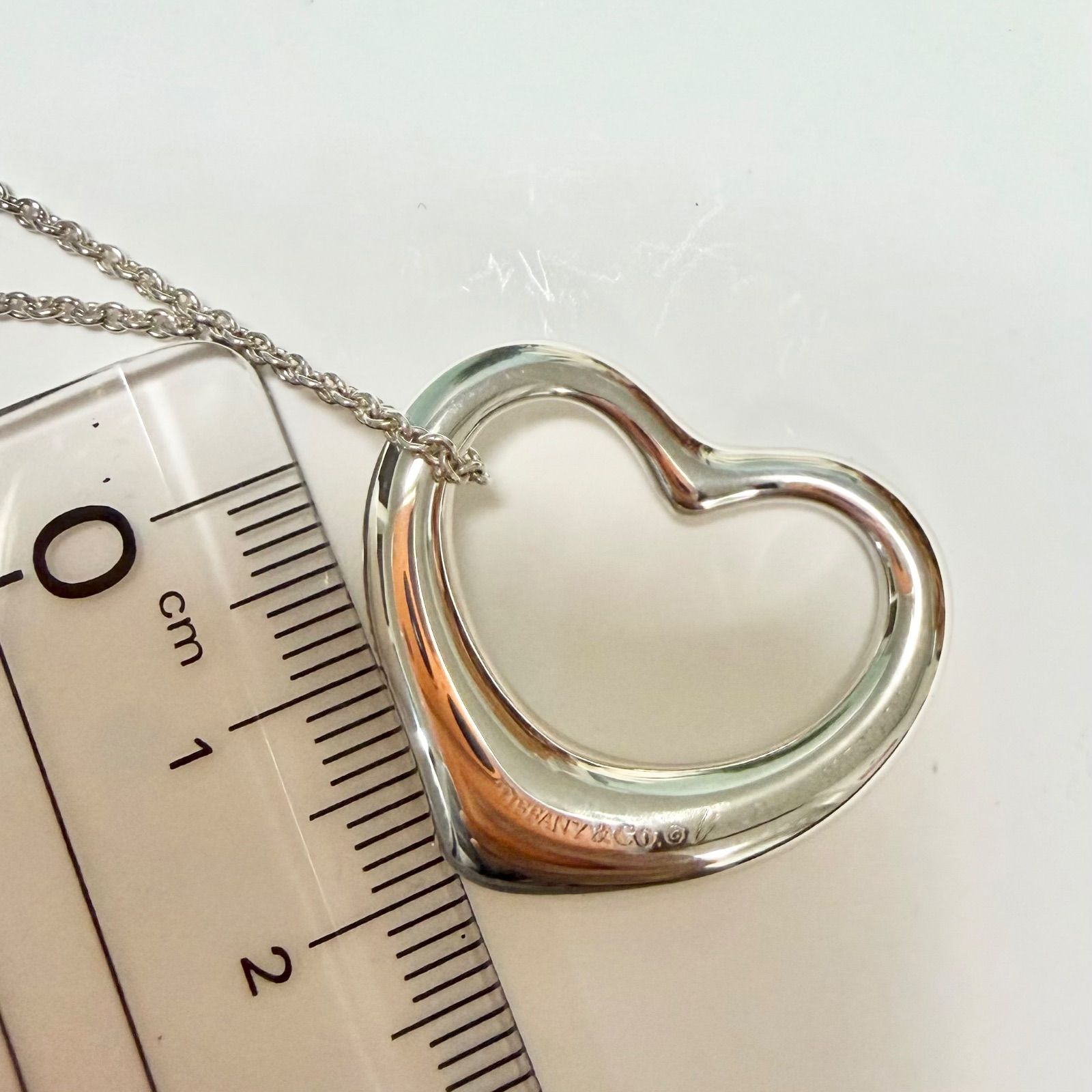 新品仕上済 Tiffany&Co. ティファニー オープンハート ネックレス 特大 