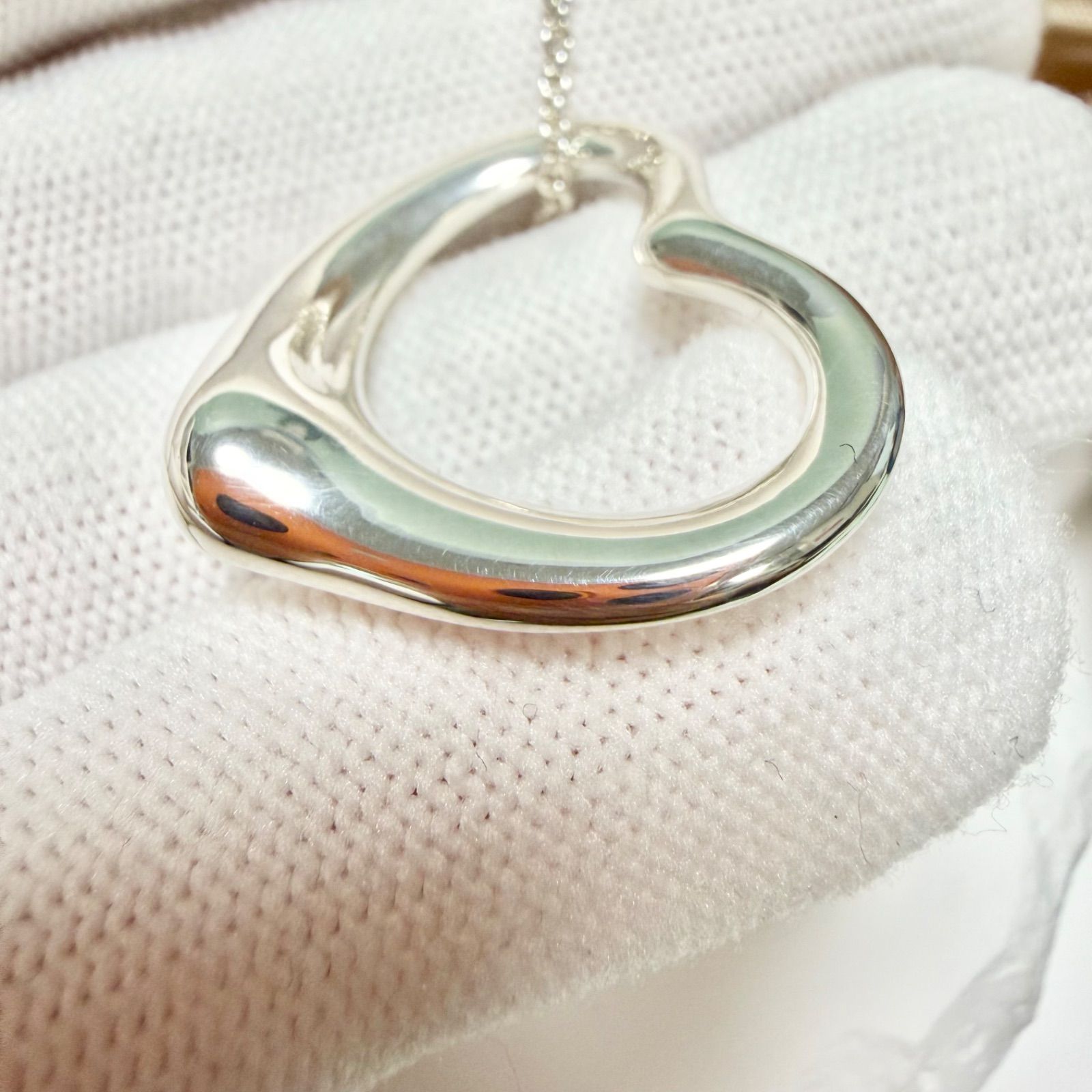 新品仕上済 Tiffany&Co. ティファニー オープンハート ネックレス 特大 