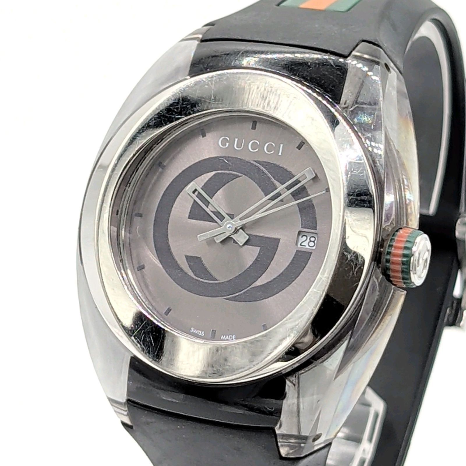 【電池交換済】GUCCI グッチ 101L 腕時計 ブラック レディース GUCCI グッチ 腕時計 廃盤 1921 レディース 黒文字盤 スクエア