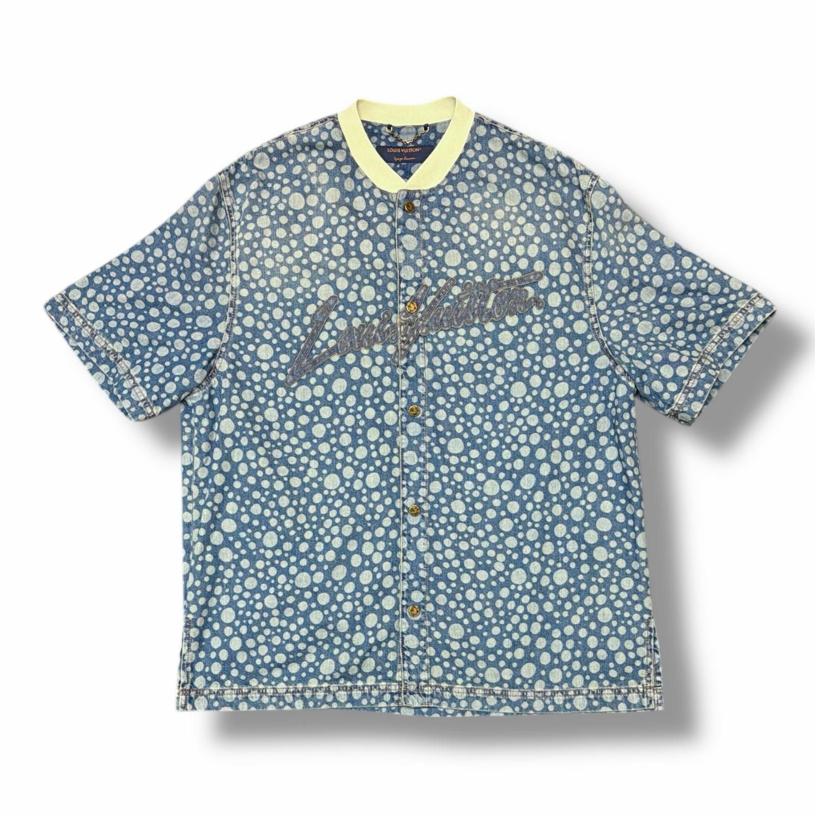 国内正規 LOUIS VUITTON 23AW Infinity Dots デニムベースボールシャツ