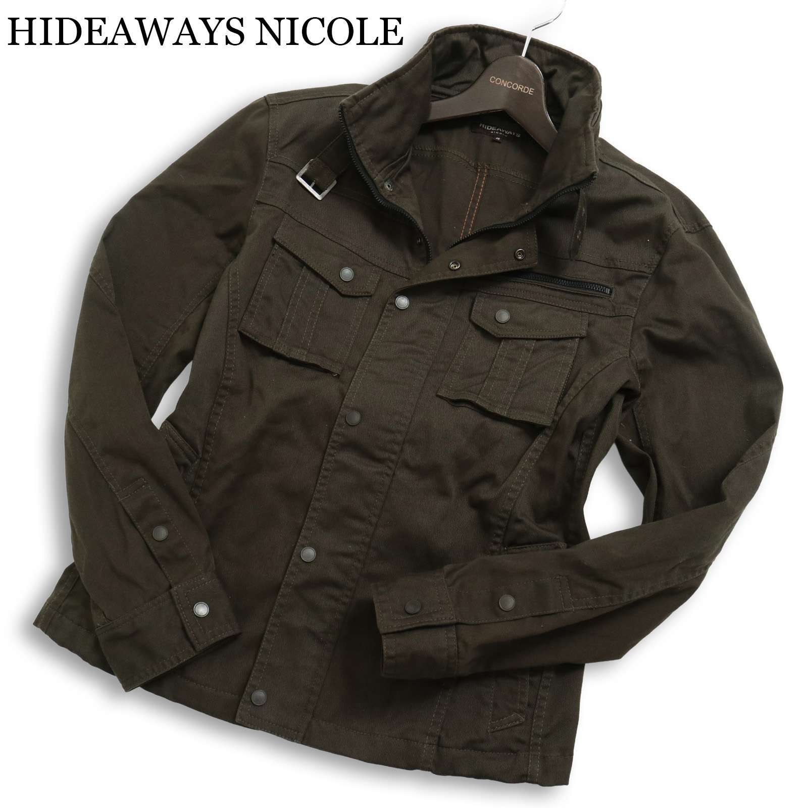 HIDEAWAYS NICOLE ハイダウェイ ニコル 通年☆ スタンドカラー ワーク 