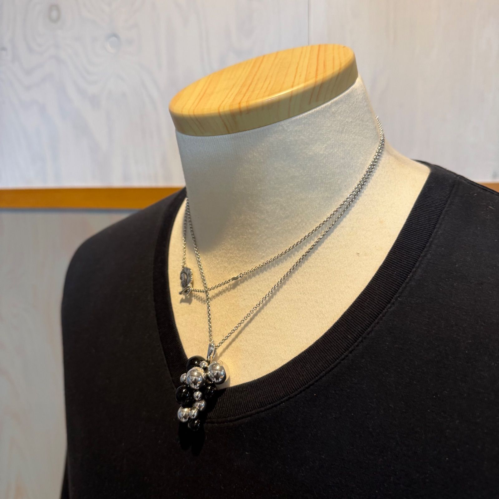 美品 ムーンライトグレープ ネックレス89cm オニキス ジョージ
