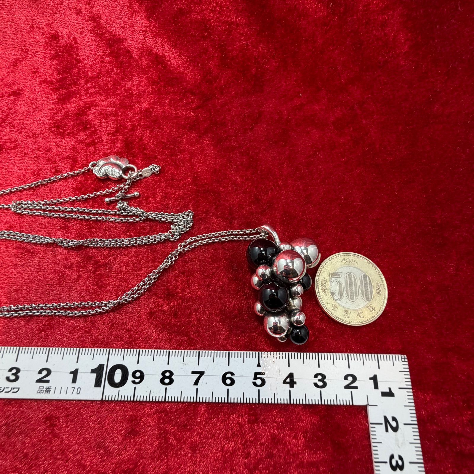 美品 ムーンライトグレープ ネックレス89cm オニキス ジョージ