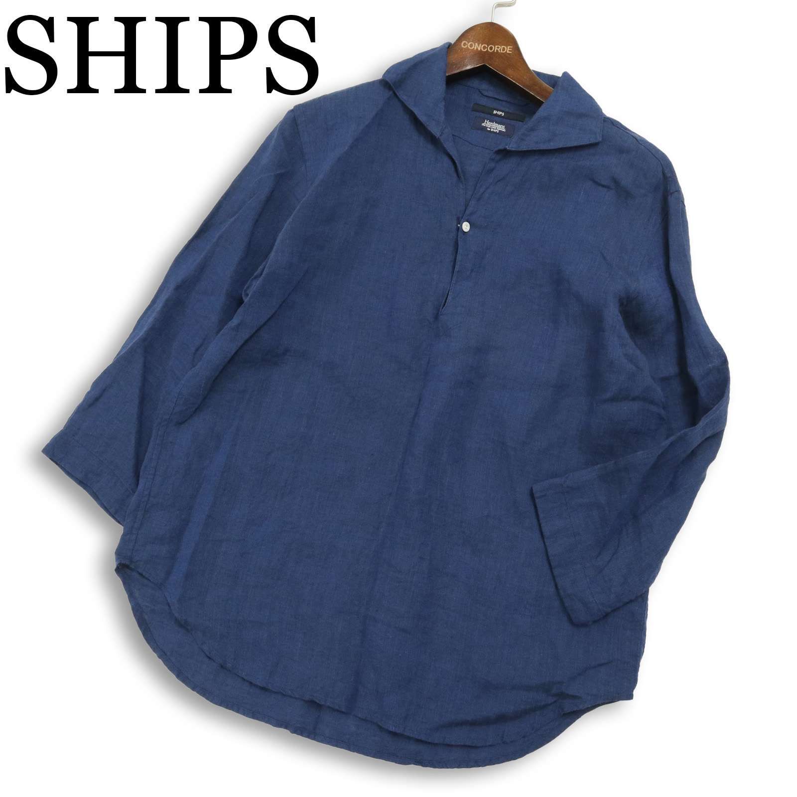 SHIPS シップス 春夏 Herdmans☆ 麻 アイリッシュ リネン100％ 7分袖