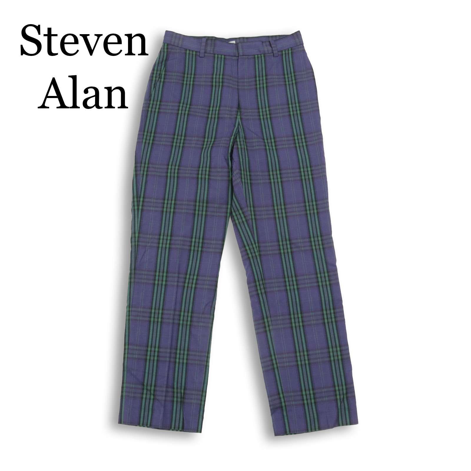 Steven Alan スティーブンアラン 春夏 シルク混★ チェック スラックス パンツ 日本製 Sz.L メンズ