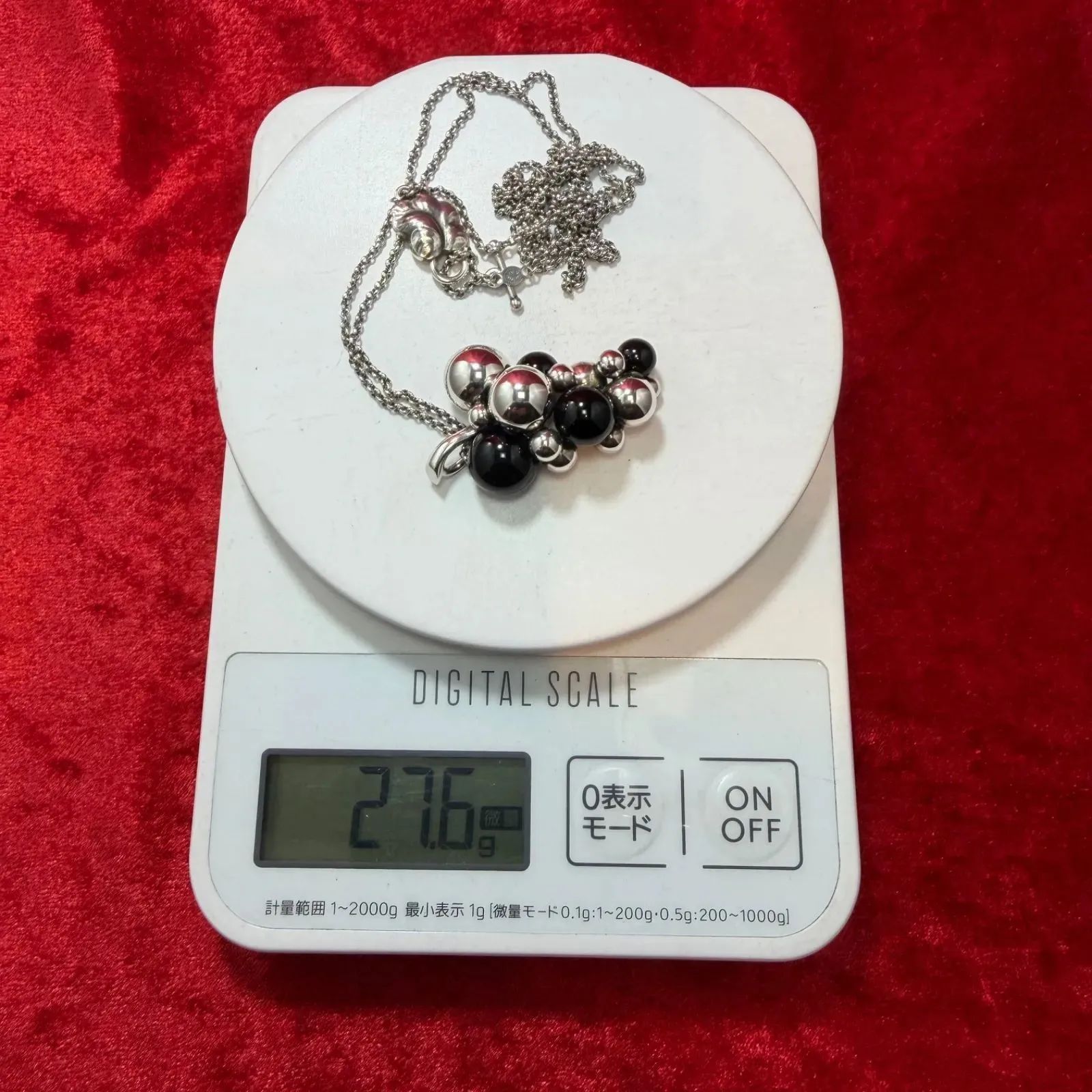 美品 ムーンライトグレープ ネックレス89cm オニキス ジョージ
