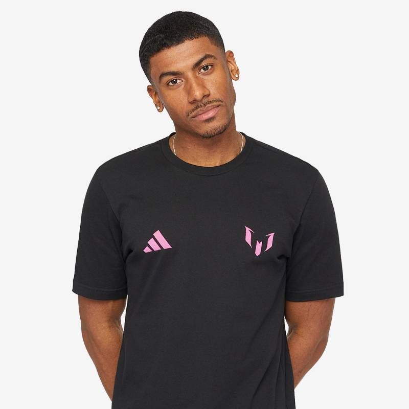 【送料無料・匿名配送】adidas アディダス インテル・マイアミ メッシ 10 公式 グラフィック Tシャツ 黒 新品 正規品