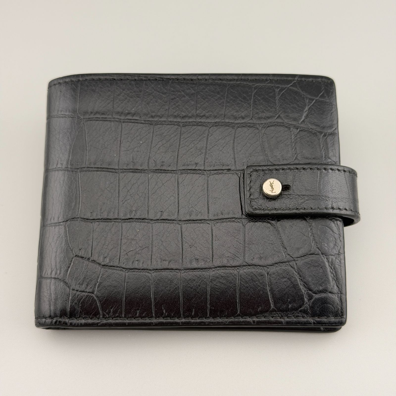SAINT LAURENT 二つ折り財布 クロコ型押し 【公式通販】
