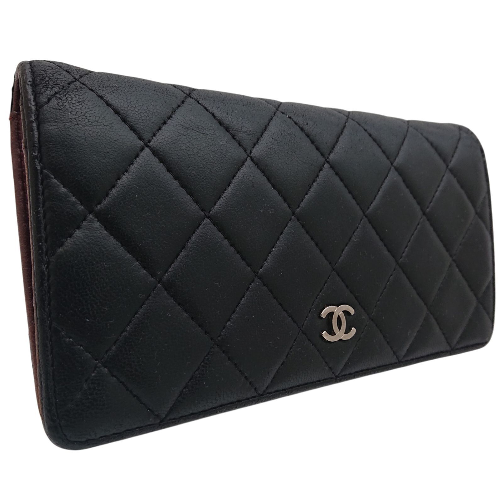 CHANEL マトラッセ ココマーク 長財布 二つ折り財布 ラムスキン