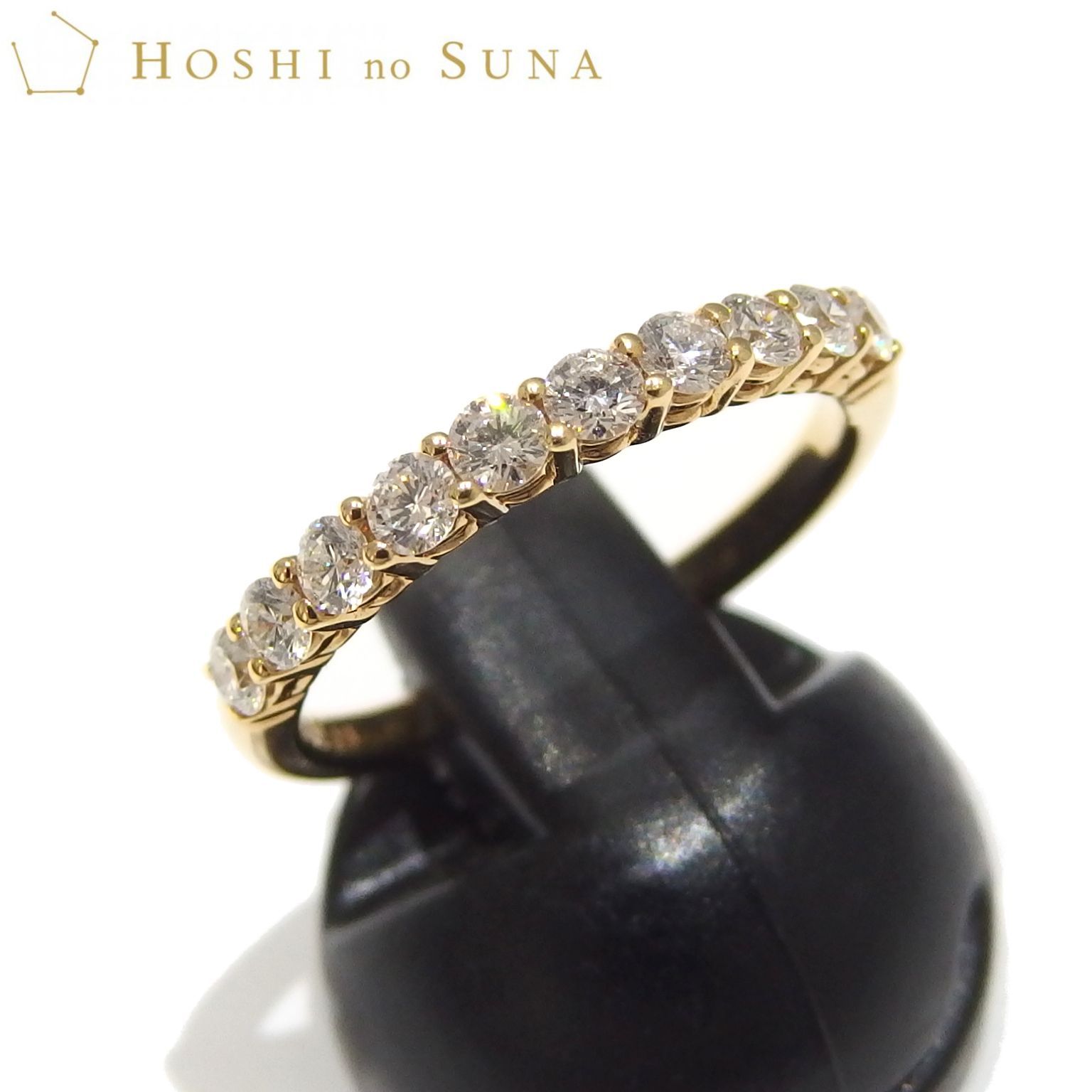 美品☆HOSHI no SUNA K18YG イエローゴールド ハーフエタニティ リング 