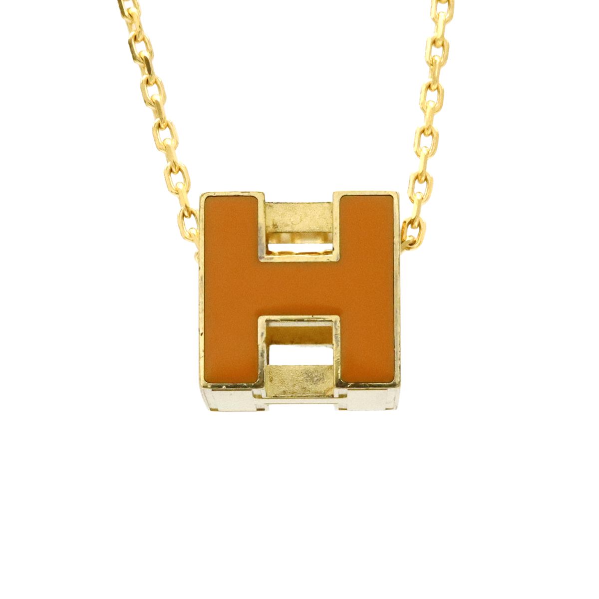 HERMES エルメス カージュドアッシュ Hキューブ Hロゴ ネックレス 