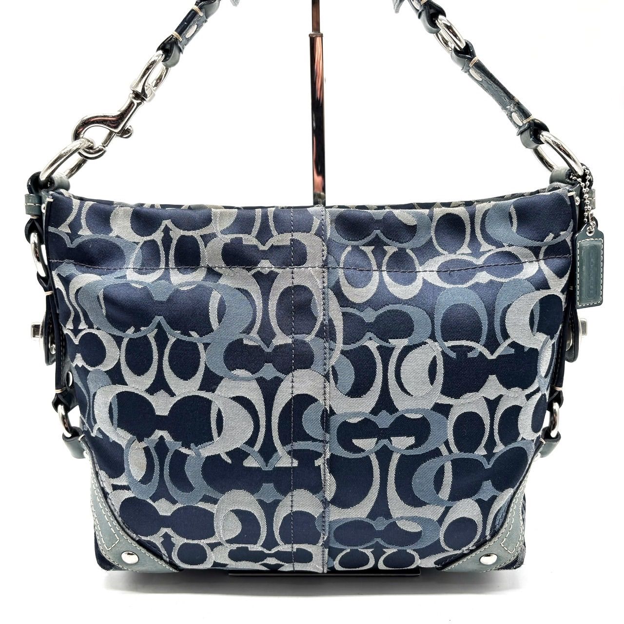 バッグ Coach Denim Signature Shoulder Bag y2k Coach Y2K Turn-Lock Signature Canvas Shoulder Bag Denim Unisex