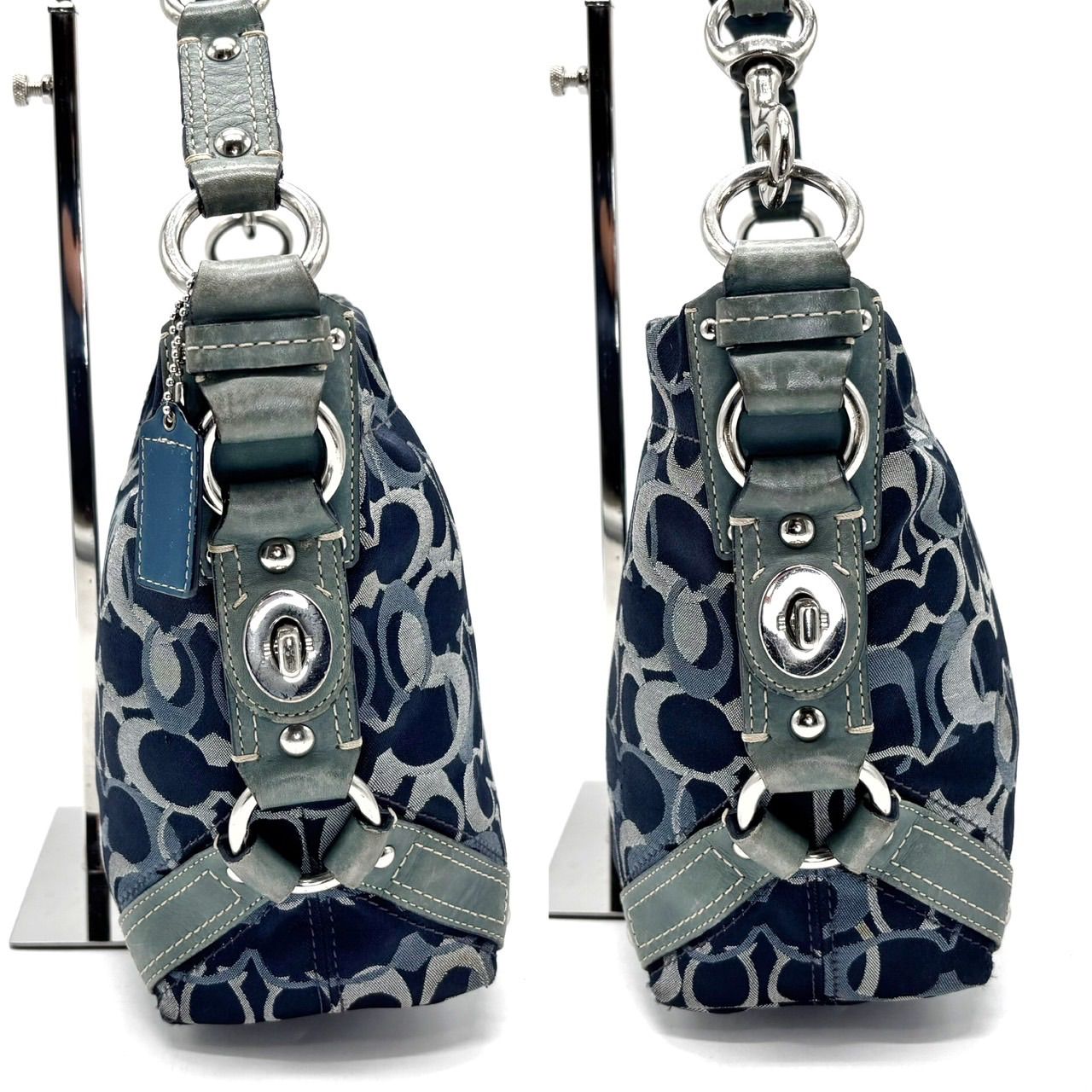 Coach Y2K Turn-Lock Signature Canvas Shoulder Bag Denim Unisex