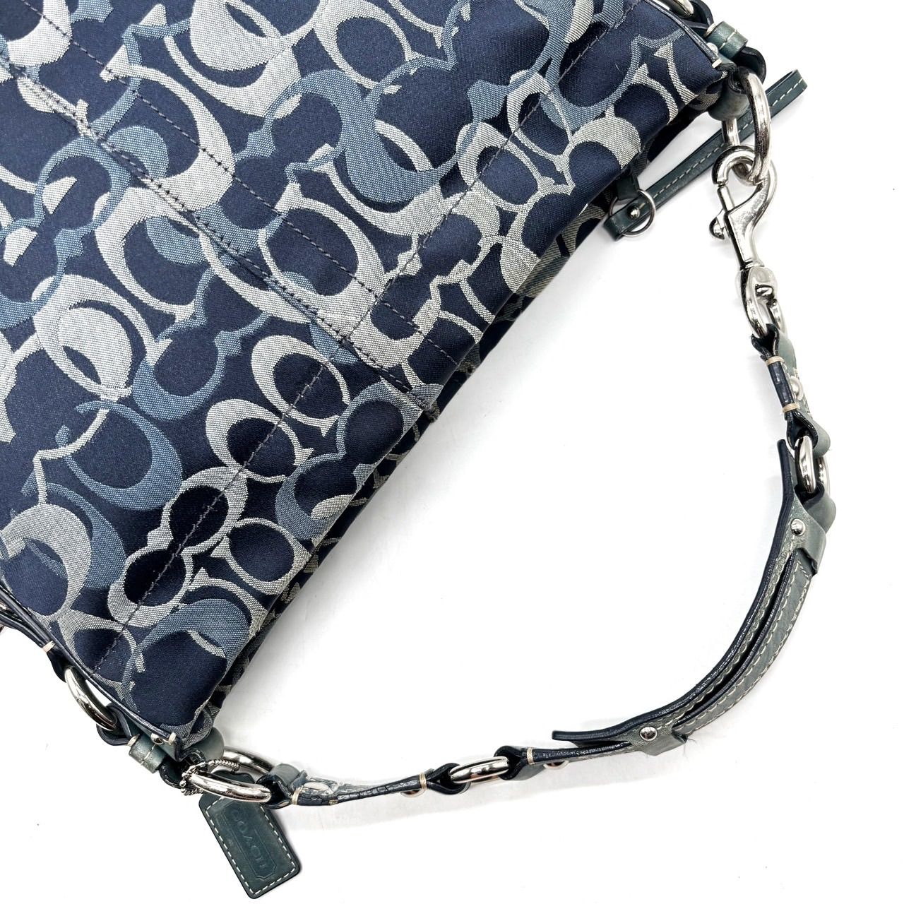 Coach Y2K Turn-Lock Signature Canvas Shoulder Bag Denim Unisex