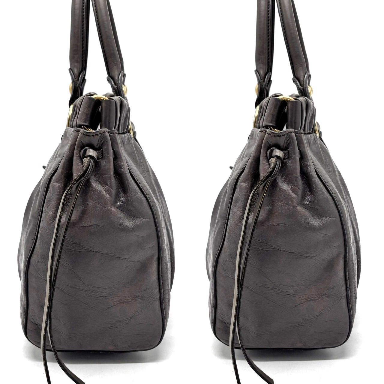 良品 ミュウミュウ ヴィッテロ 2way レザー トートバッグ miu miu