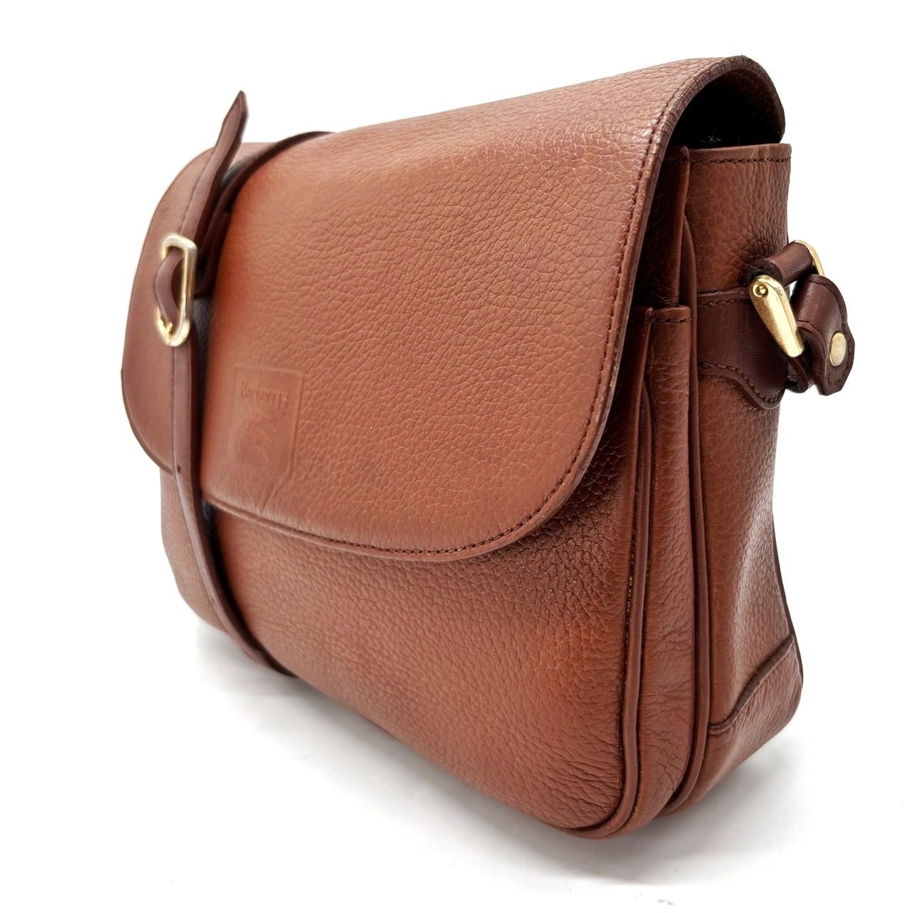 良品 Burberry バーバリー ショルダーバッグ ノバチェック キャンバス 