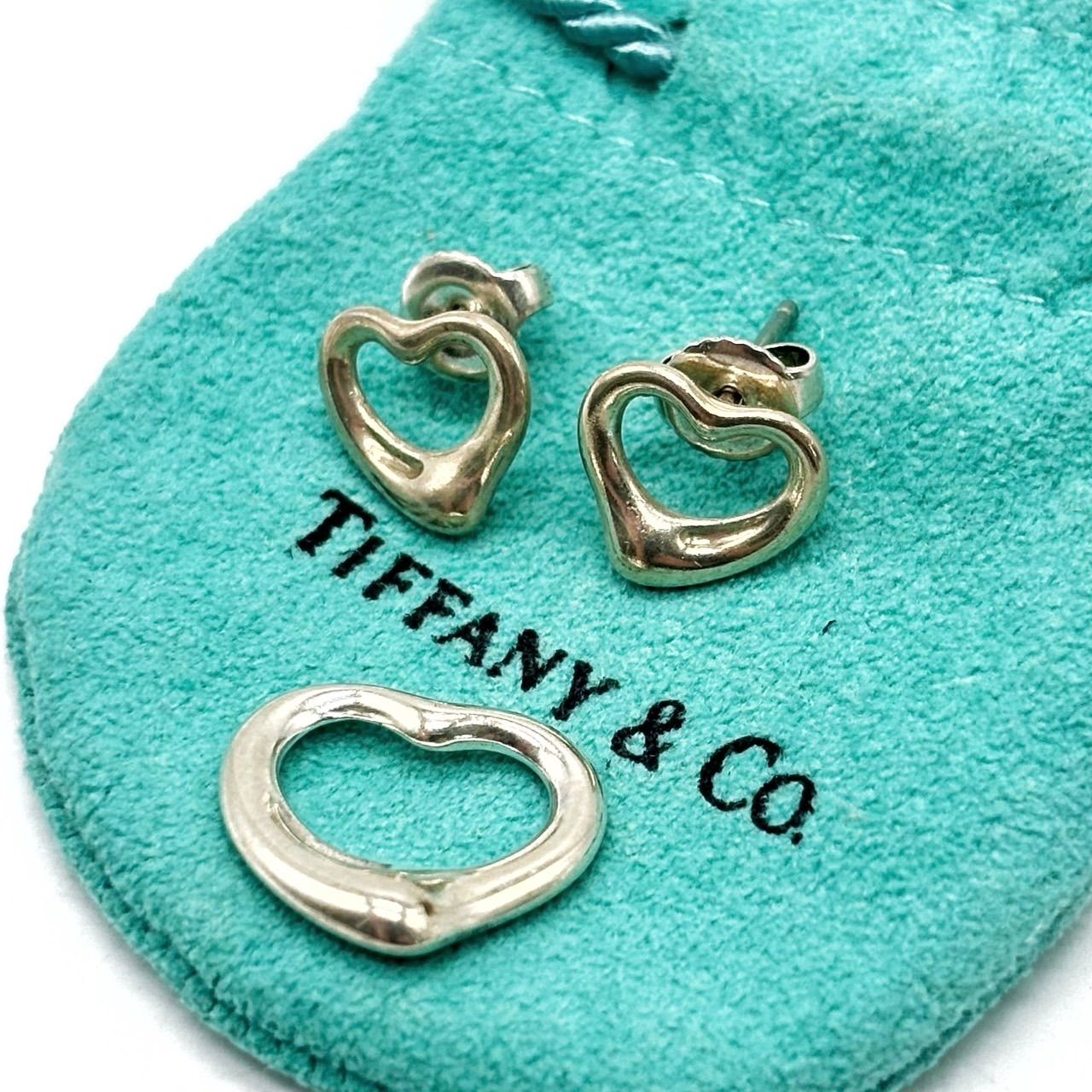 良品】TIFFANY&CO ティファニー ピアス オープハート ペンダントセット