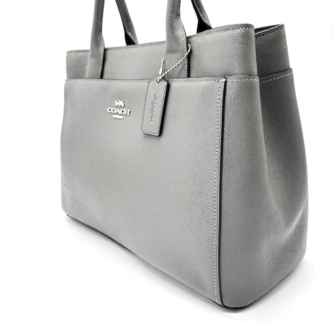 良品】 coach handbag tote leather grey y2k unisex コーチ 