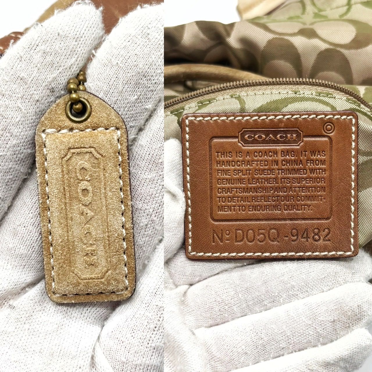 良品】 coach SOHO Y2K shoulderbag pochette belt suede beige ladies 