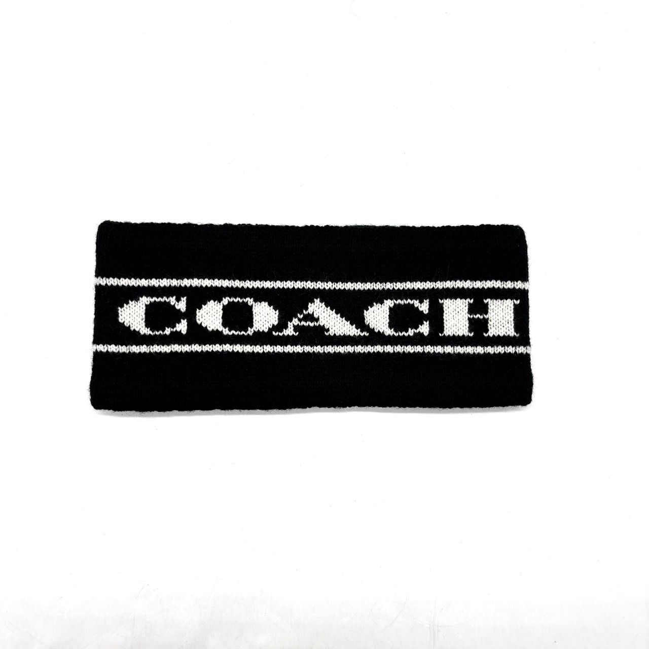 良品】COACH コーチ ヘアバンド カチューシャ バンダナ ブラック 黒色