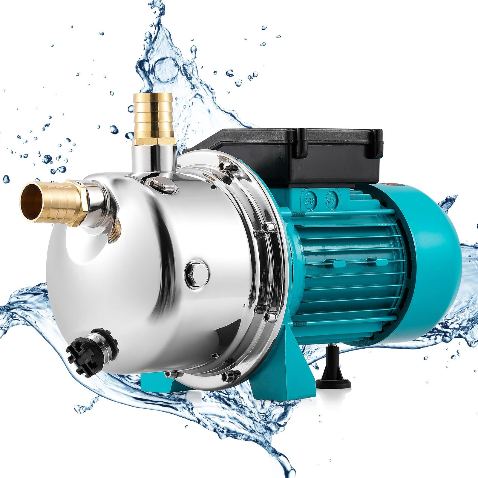 D☆Poafamx 電動井戸ポンプ 370W 最大給水深8-9m 3000L/H 最大揚高28M