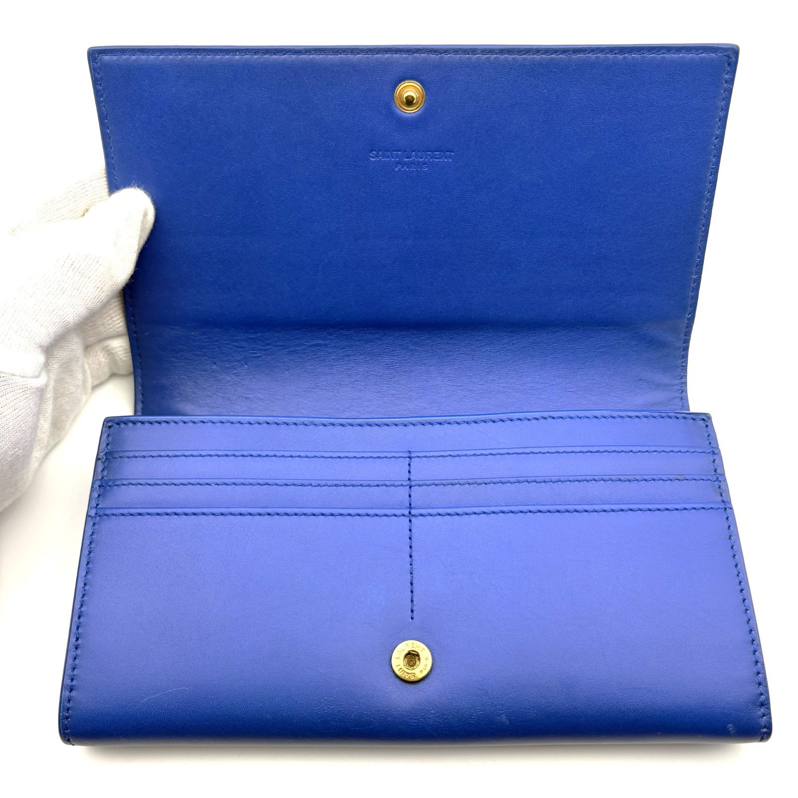 美品 】SAINT LAURENT PARIS サンローラン パリ フラップ長財布 レザー