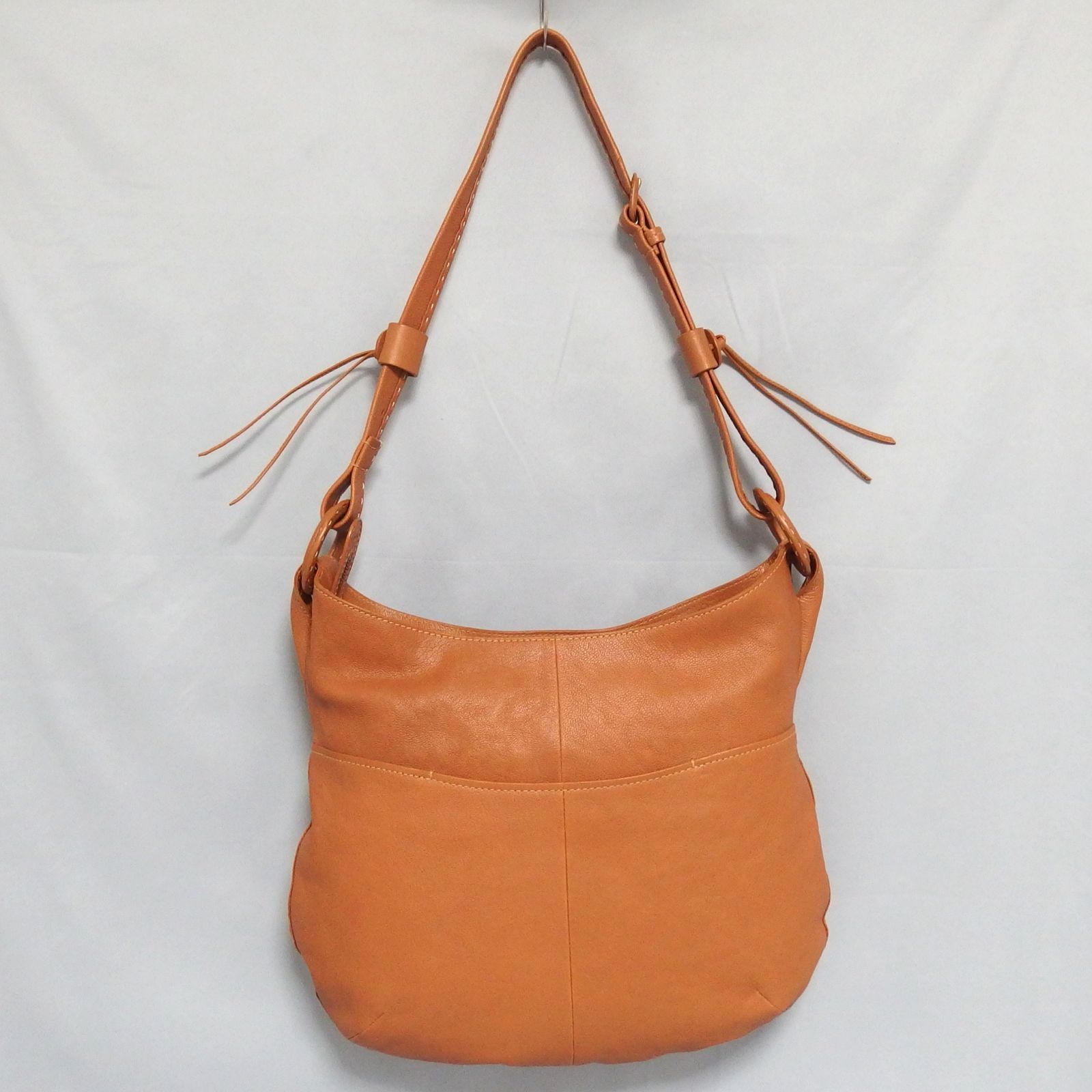 美品☆genten ムース 2Way ショルダーバッグ キャメル 山羊革 ゴート