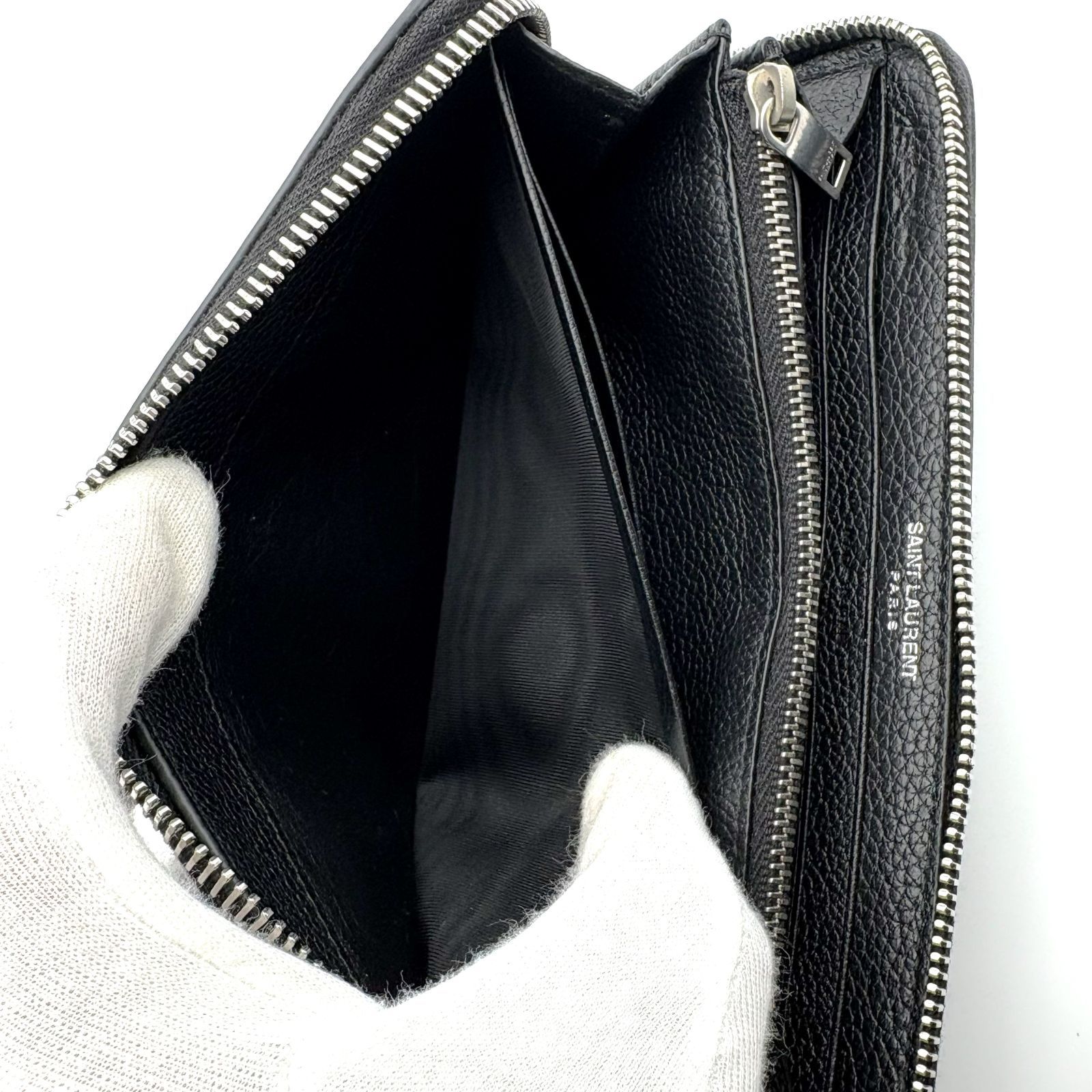 箱付／極美品 】SAINT LAURENT PARIS サンローラン パリ ラウンド 