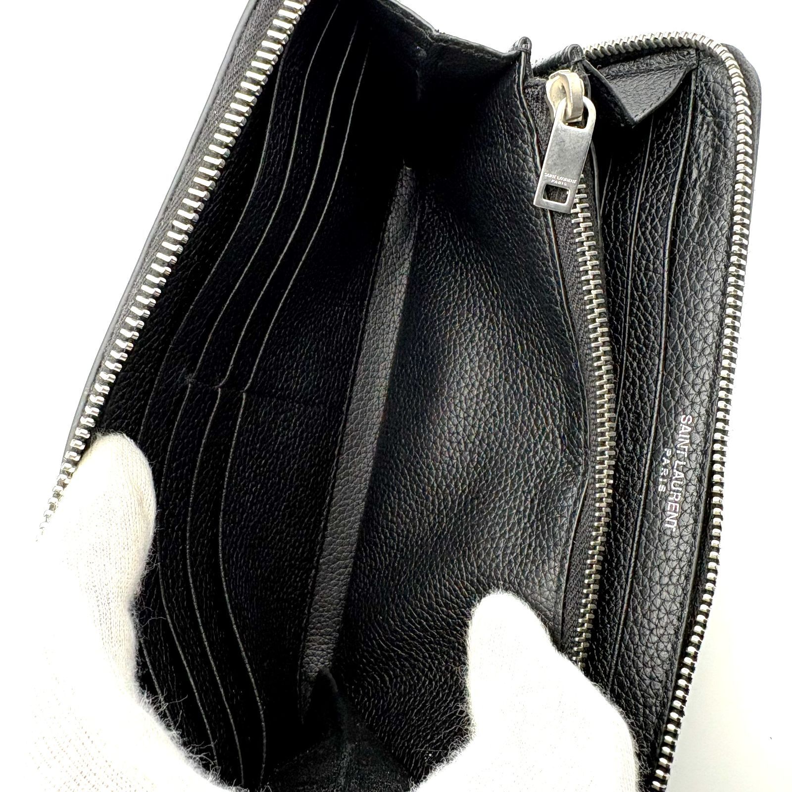 箱付／極美品 】SAINT LAURENT PARIS サンローラン パリ ラウンド 