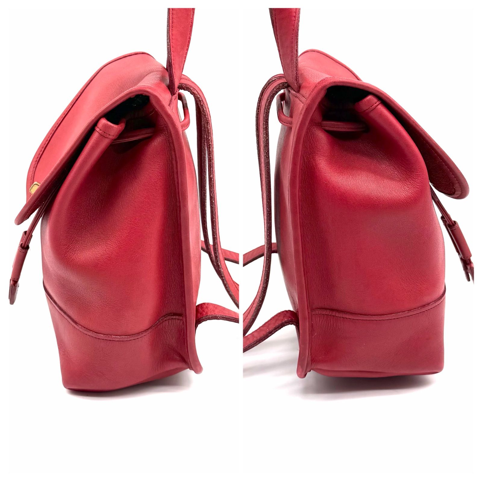 オールドコーチ　リュック　赤 OLDCOACH y2k leather red backpack vintage 90s turnrock オールド