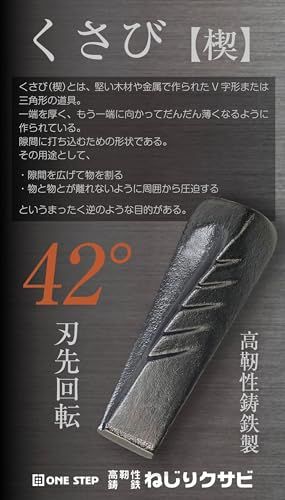  太い薪もラクに割れる clasimple クサビ ねじりくさび 鉄製 ねじれクサビ 伐採用 薪割り用 楔 林業 道具 耐久性 4個セット おすすめ テント ナイフ ツール アウトドア